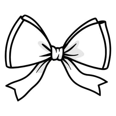 white satin bow sticker