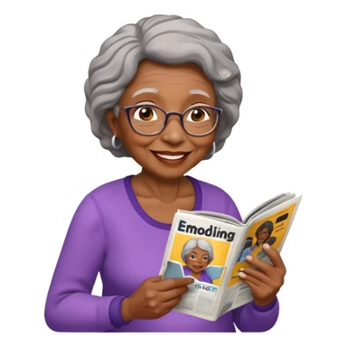 old black woman read magazine sticker