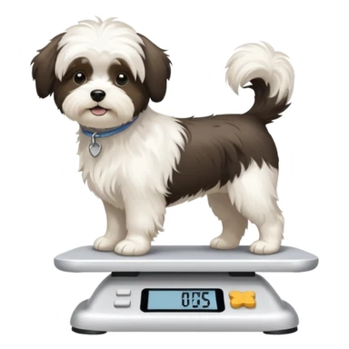 White havanese dog stepping on a broken scale  sticker