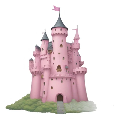 pastel pink moving castle sticker