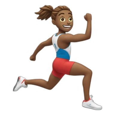 Athlete faisant du triple saut sticker