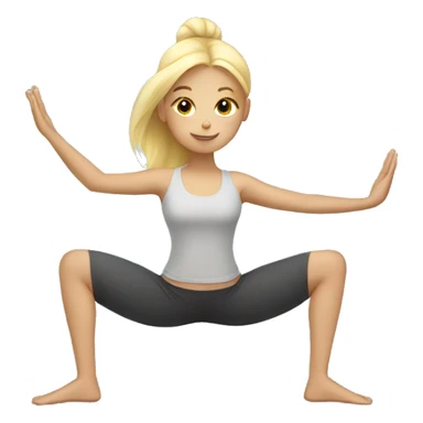 blonde girl doing yoga sticker