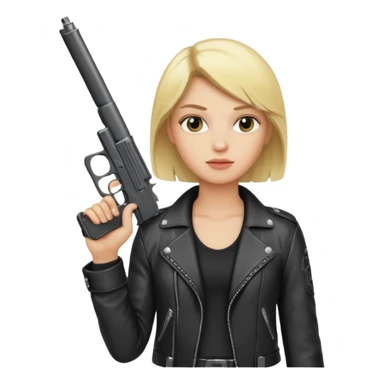 blonde rockstar holding a gun sticker