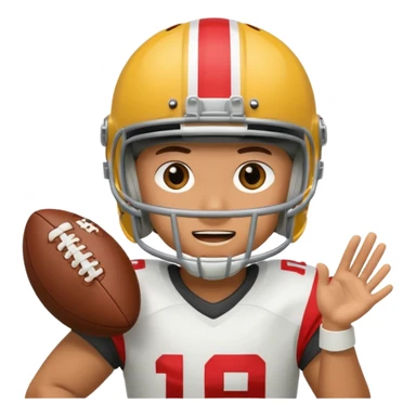 A person playing football on the field sticker