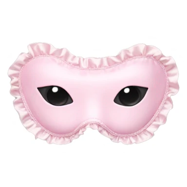 Light pink Frilly satin sleep mask without eyes sticker