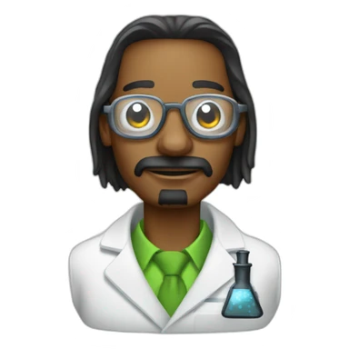 scientist looking like snoop dogg using laser and microscope sticker