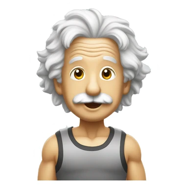 albert einstein happy in the gym sticker
