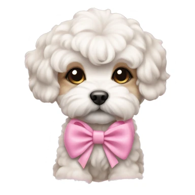 Schichon puppy pink bow sticker
