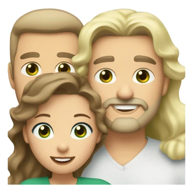Brown hair green eyes goatee older man with blonde hair blue eyes woman hugging sticker