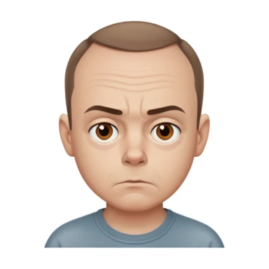 Carl from Sling Blade, serious expression, recognizable features, neutral background sticker