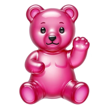 transparent pink gummy bear tender heart glitters pink sticker