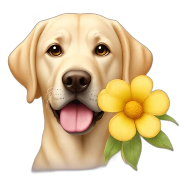 yellow-lab-with-flower-behind-ear sticker