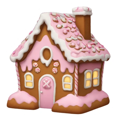 Light pink  gingerbread house sticker
