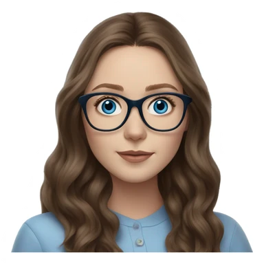 Hyper Realistic Elizabeth Olsen brunette blue eyes wearing glasses  sticker