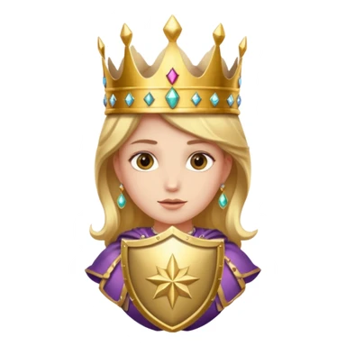 Create a Shield / Crown that represents confidence a brave and proud facial expression sticker