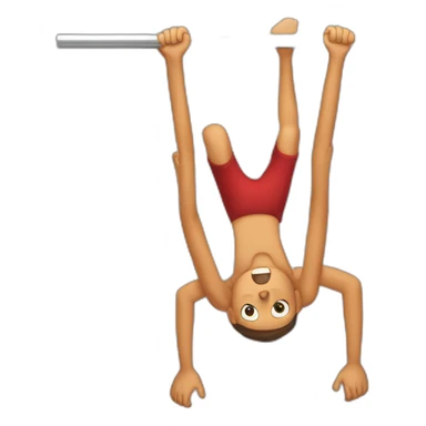 boys have figure is performed on a pull-up bar from an inverted hang until the body is completely horizontal and straight with the front of the body facing upwards sticker