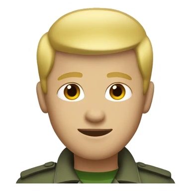 Blonde short haired man with a 5 oclock shadow wearing a green military style jacket with a dark grey shirt underneath sticker