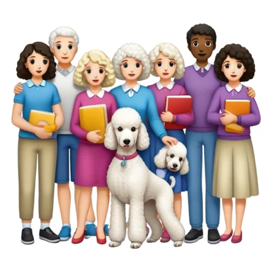 Four families and a white standard poodle sticker