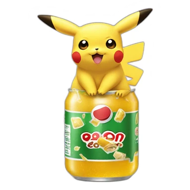 Pikachu en train boire une bouteille de coca sticker