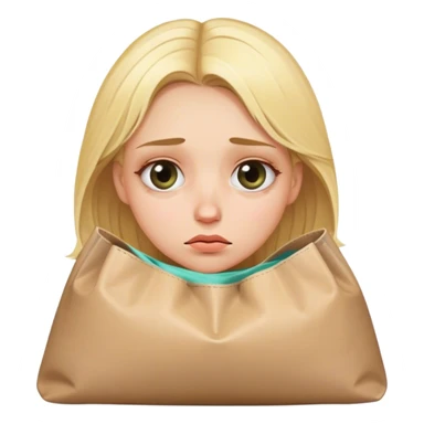 Tired blonde girl with sleepless bags under eyes sticker