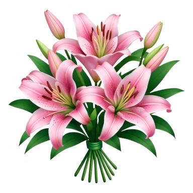 pink lily flower bouquet  sticker
