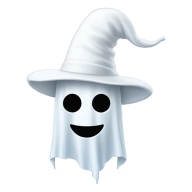 Ghost with a pointy white hat sticker