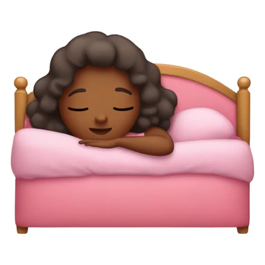 girl sleep in her pink bed sticker