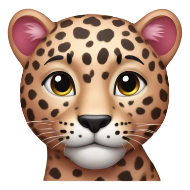 A pinkish leopard  sticker