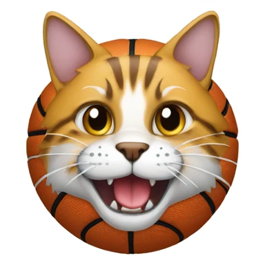 Basketball with a cat face  sticker