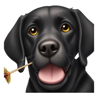 Black Labrador Retriever shooting bow and arrow sticker