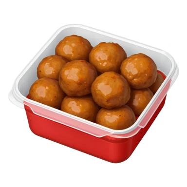 meatballs in plastic container sticker