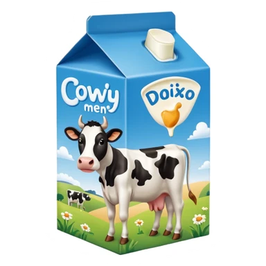 milk box with a cow on it sticker