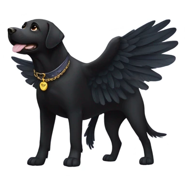 Black lab with wings sticker