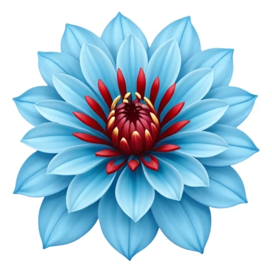 light dahlia  blue flower spilling wblood sticker