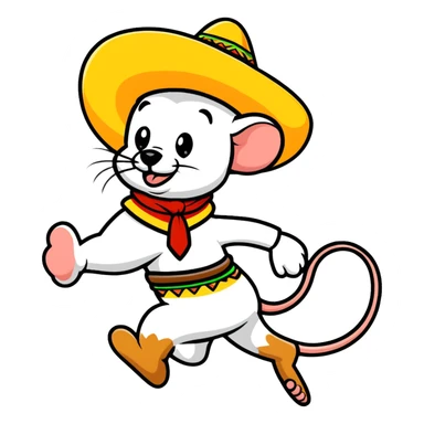 Speedy Gonzales cartoon mouse with sombrero running sticker