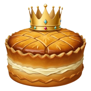 galette des rois avec couronne sur le dessus. Pour un emoji slack. sticker