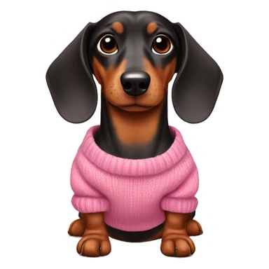 dachshund in a pink sweater sticker