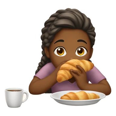 Girl eating croissant sticker