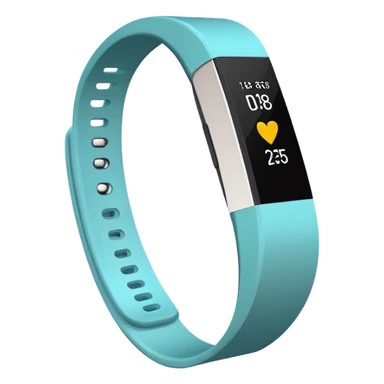 a #00DDC5 fitbit band in the style of an ios emoji  sticker