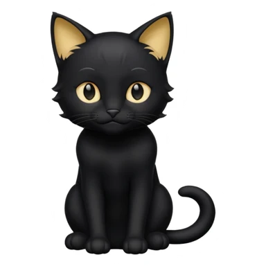 Chat noir peinture mignon assise peinture sticker