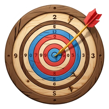 A target with an arrow in the center sticker