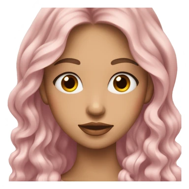 A fair girl with long hairs little wavy and brown eyes plumped pink lips and dark circles sticker