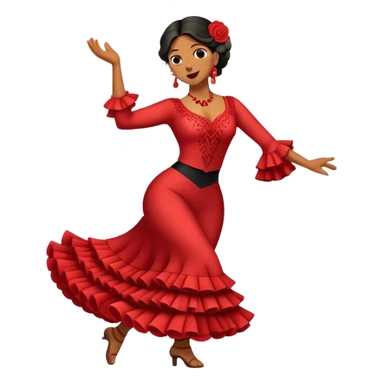 Cinematic Realistic Flamenco Pop Culture Emoji, featuring an expressive portrayal of traditional Spanish dance rendered with dynamic textures and passionate, vibrant lighting. sticker