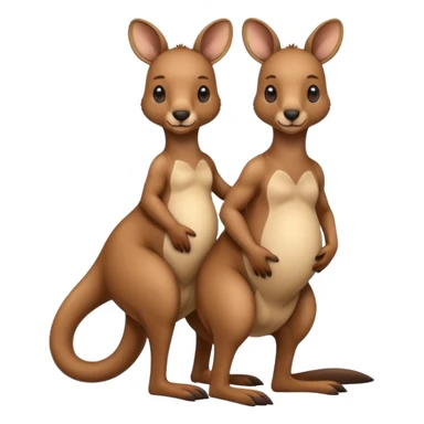 A kangaroo which has its baby kangaroo in its pouch(marsupium) sticker