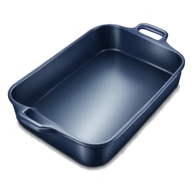 Realistic empty metallic navy blue baking pan with handles sticker
