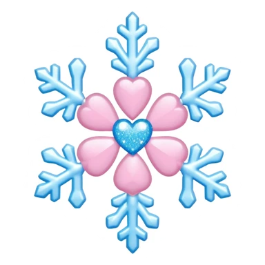 snowflake pink heart color white baby blue and baby pink glitter glow basic realist BOW EGIRLS WANTS THIS EMOJI CUTE KAWAII sticker