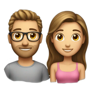 Boyfriend and girl friend in glass sticker