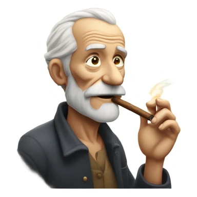 Old man smoking  sticker