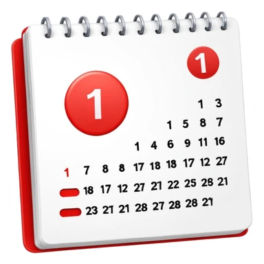 calendar, first page, day 1 sticker