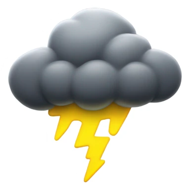 Rain cloud with bolt of Lightning sticker